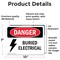 Signmission Buried Electrical Danger Sign, Vinyl Decal, 10in W x 7in L, 2PK OS-2PACK-DS-D-710-L-2308 - alternate 2